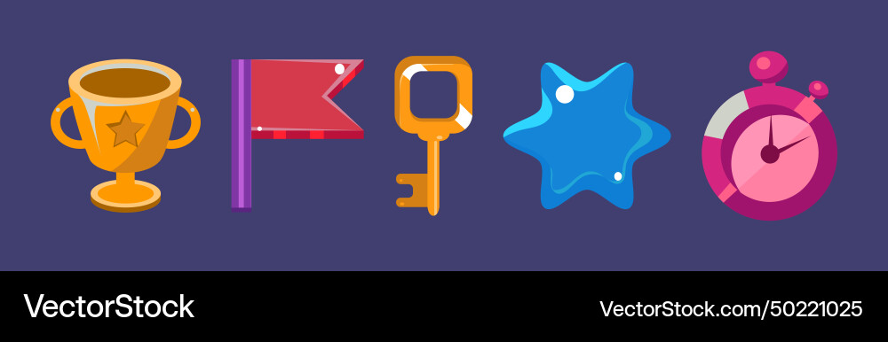 Game icon and glossy ui design element set Vector Image