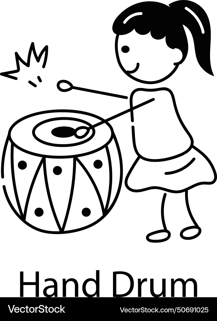 Hand drum Royalty Free Vector Image VectorStock