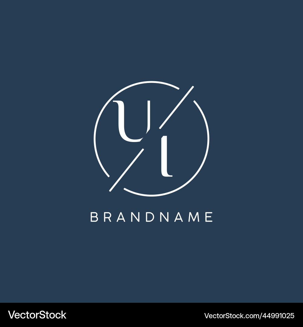 Initial letter ui logo monogram with circle line Initial letter ui logo monogram with circle line Vector Image
