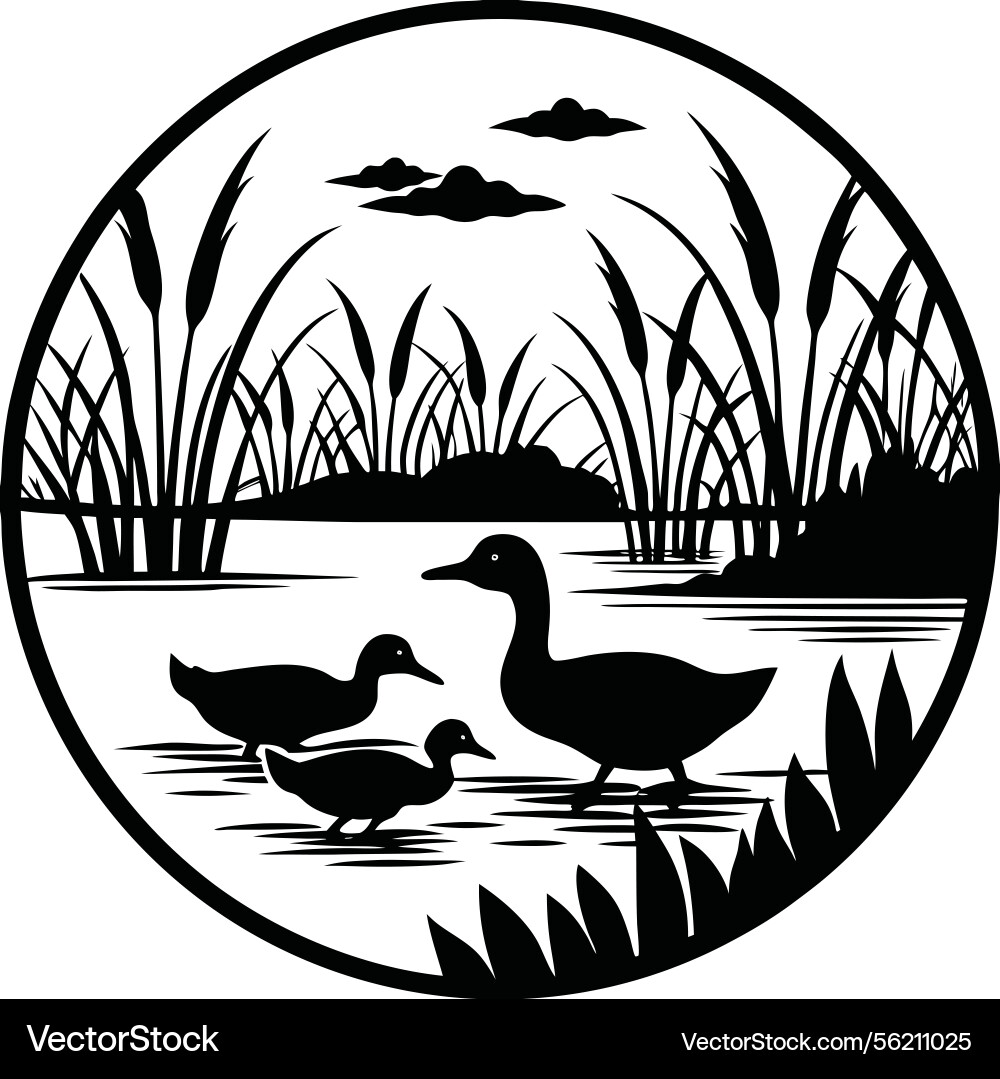 Nature scene within a circular frame icon Vector Image