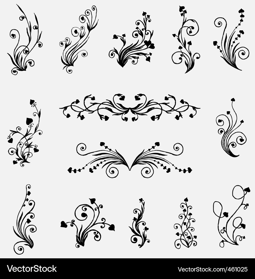 Ornate Floral Swirls Vector Image