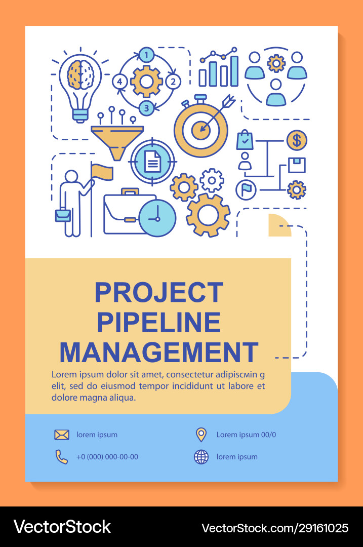 Project pipeline management poster template Project pipeline management poster template vector image