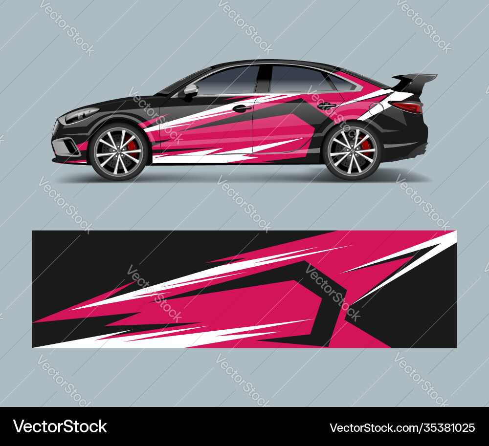 Racing Stripe Wrap - Sport Car Decal Vector Image