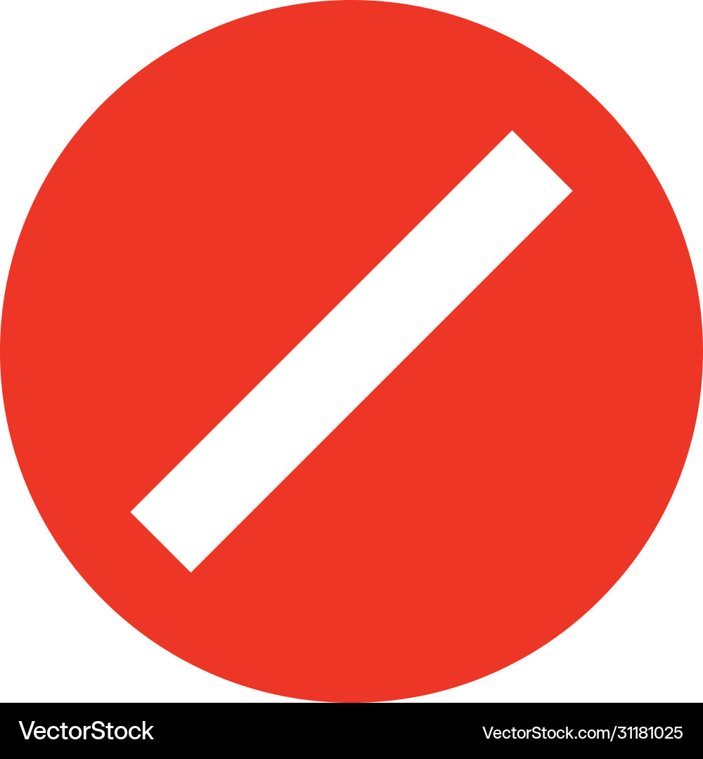 Red no sign empty crossed out circle not allow Red no sign empty crossed out circle not allow vector image