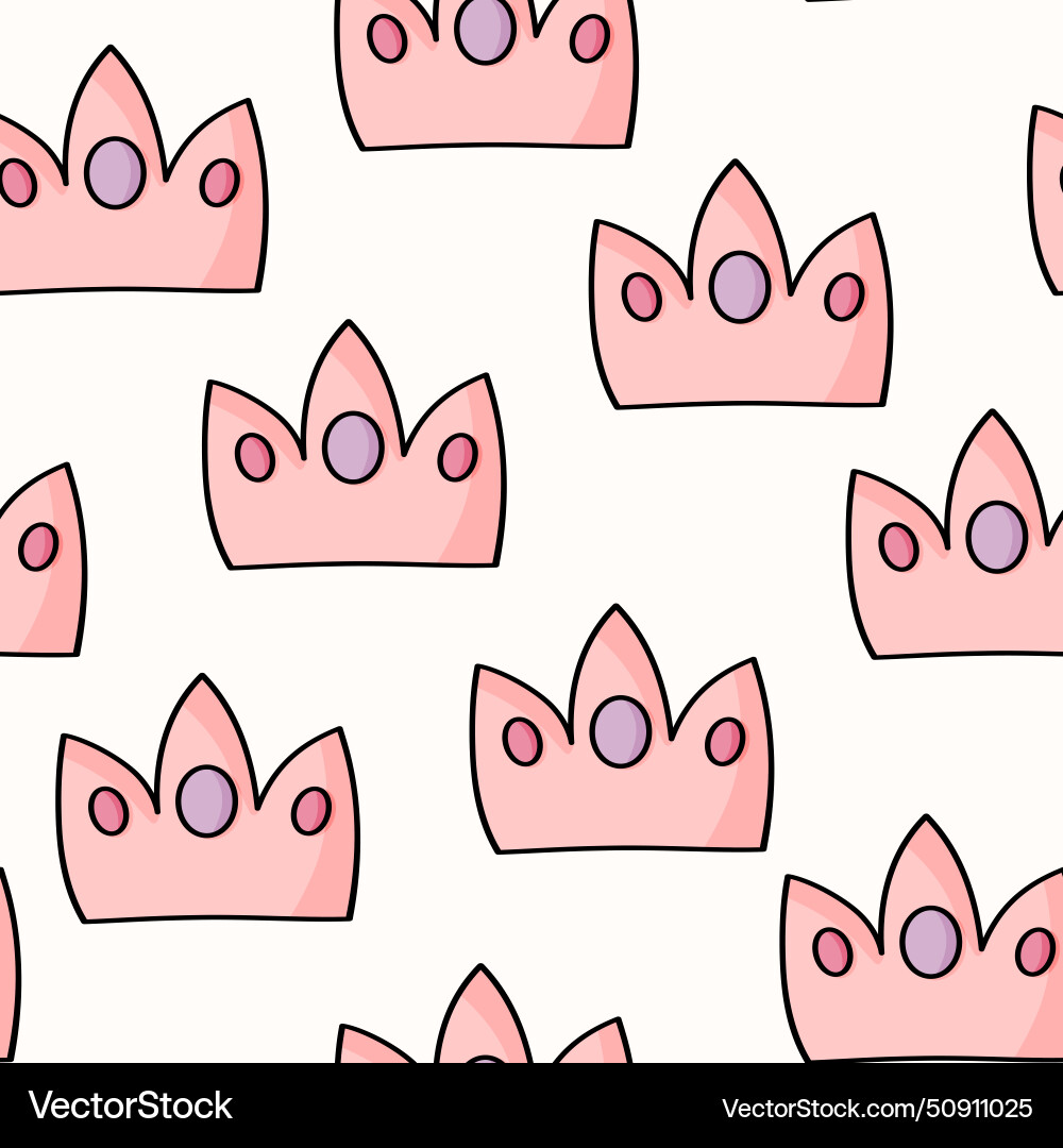 Seamless pattern with crown on color background Vector Image