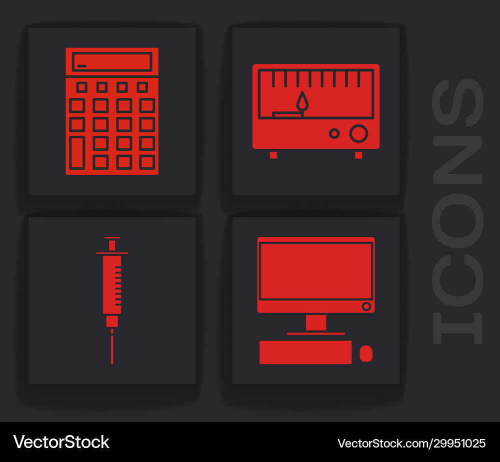Set computer monitor with keyboard and mouse Set computer monitor with keyboard and mouse vector image