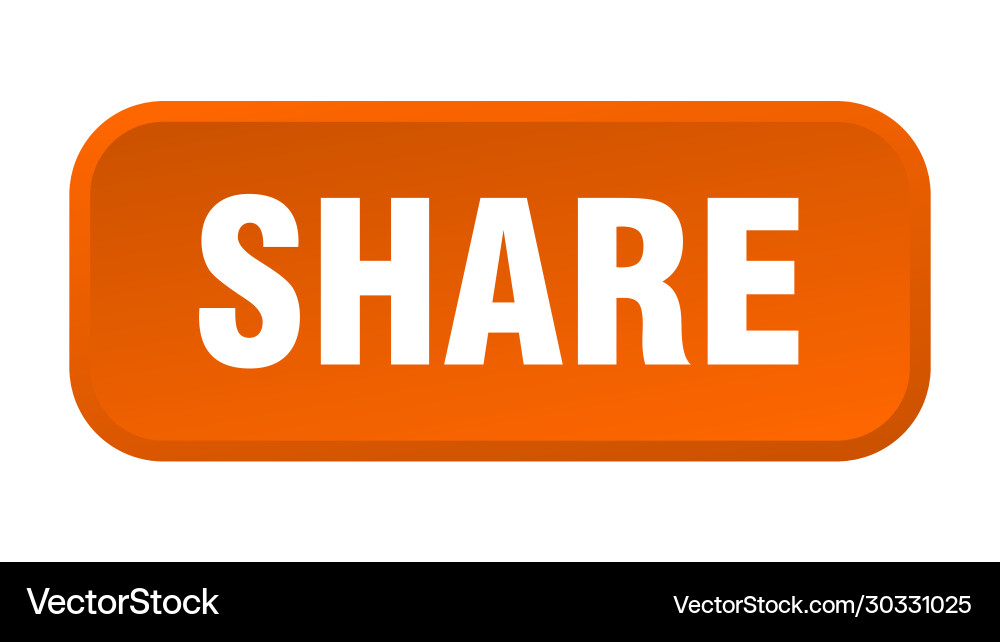 Share button square 3d push vector image