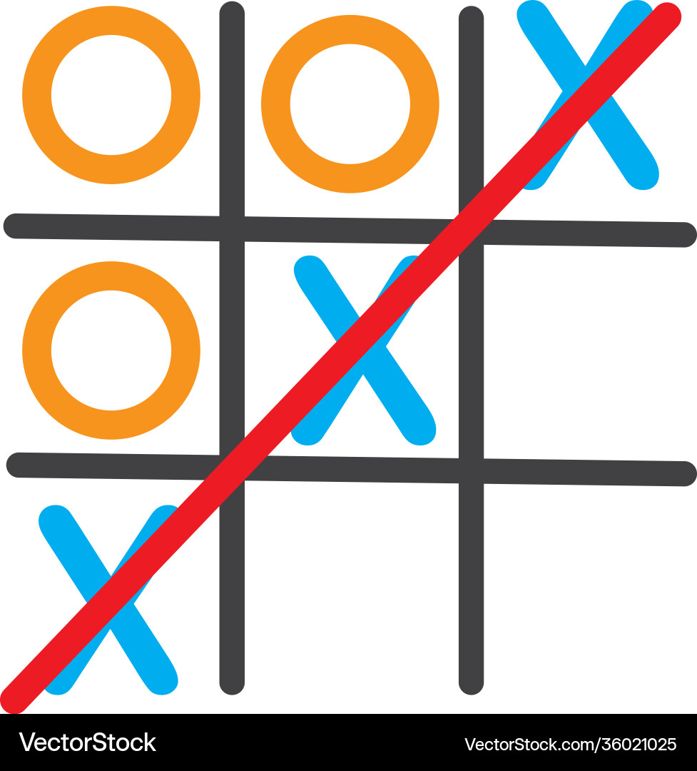 Tic tac toe game icon template design Tic tac toe game icon template design Vector Image