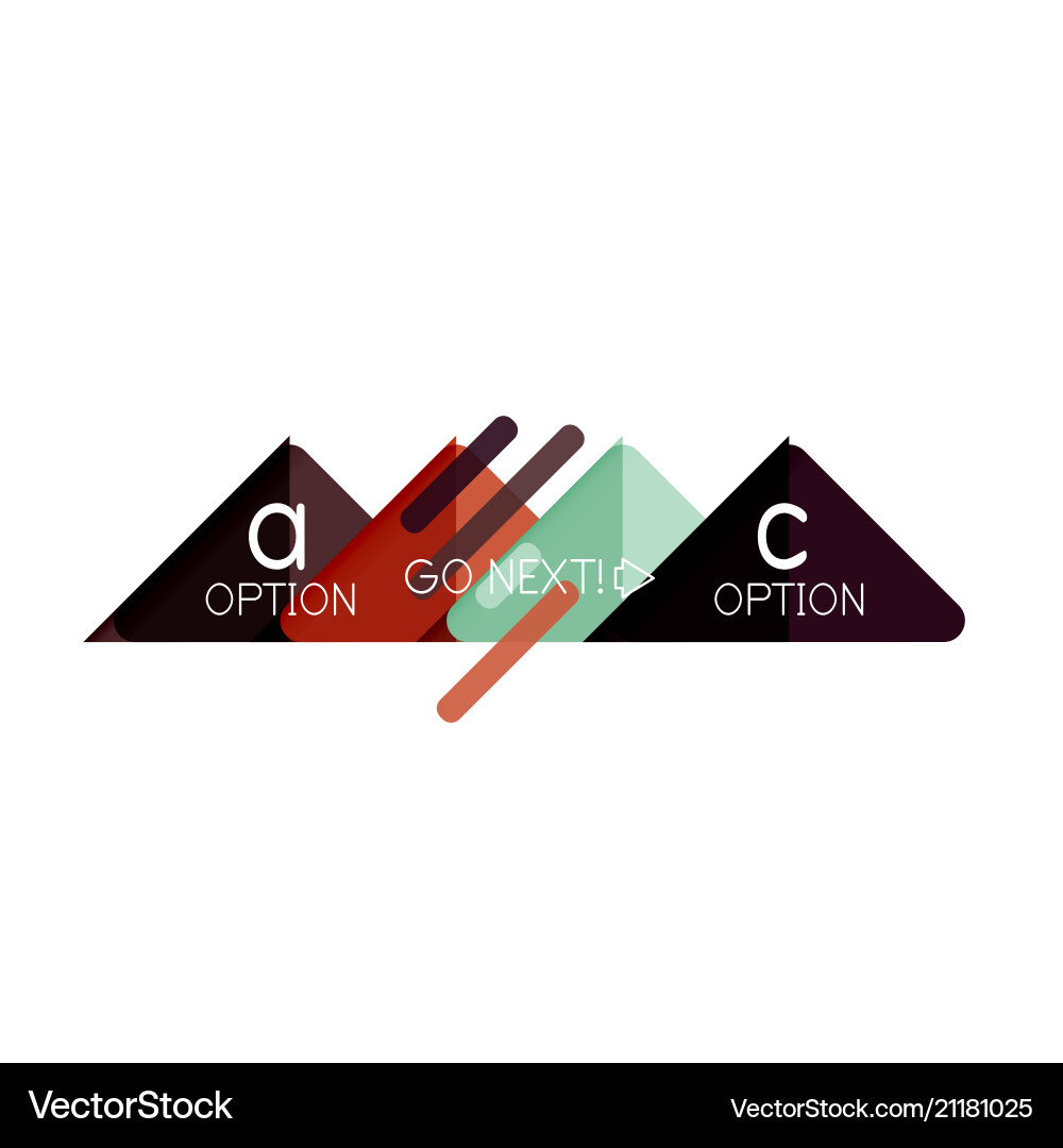 Triangle data visualization design option Triangle data visualization design option Vector Image