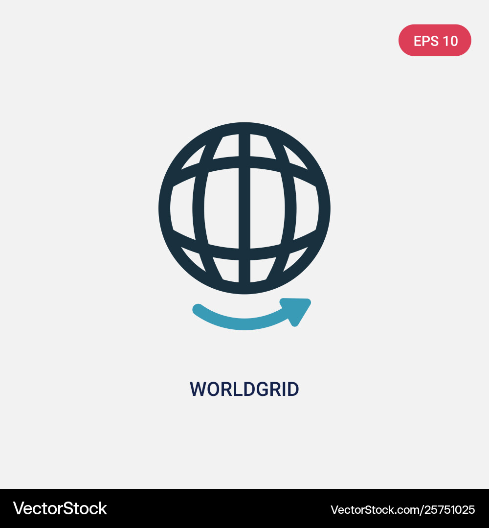 Two color worldgrid icon from user interface vector image