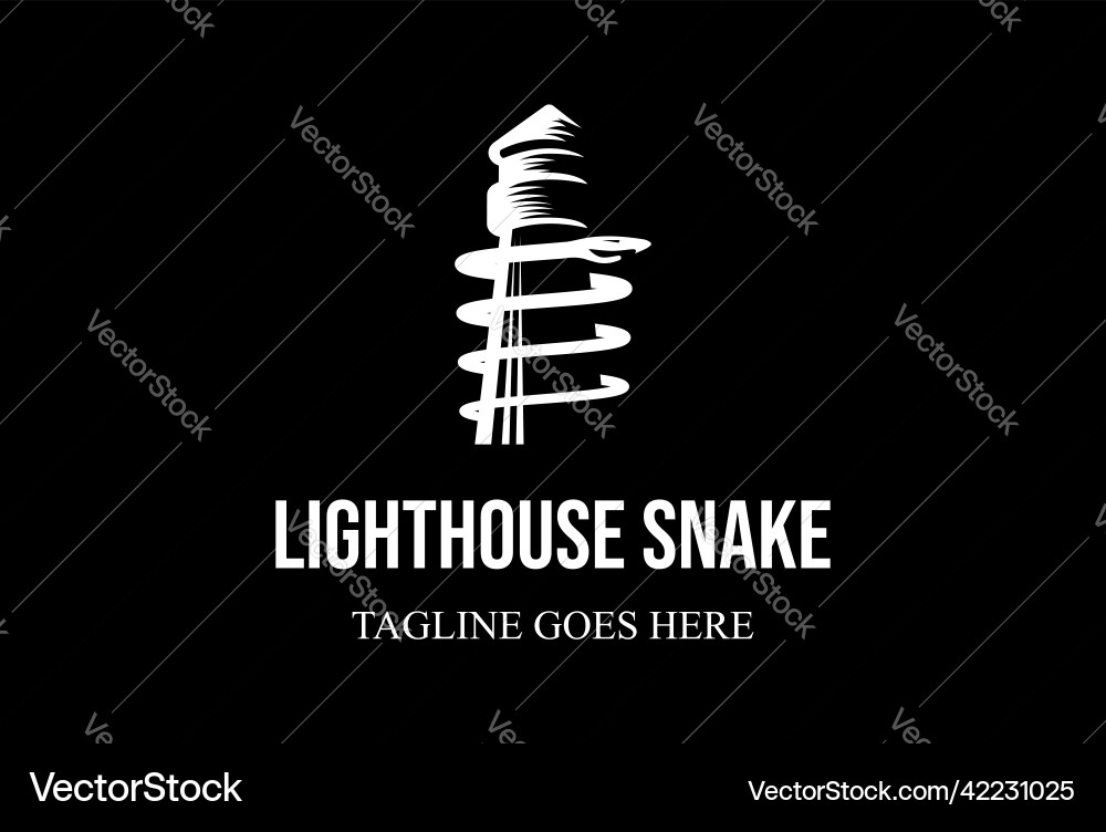 Vintage lighthouse beacon with anaconda snake Vintage lighthouse beacon with anaconda snake vector image