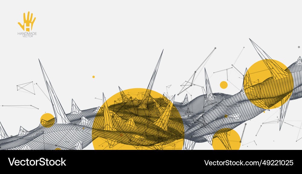 Wireframe science background with plexus effect Wireframe science background with plexus effect Vector Image