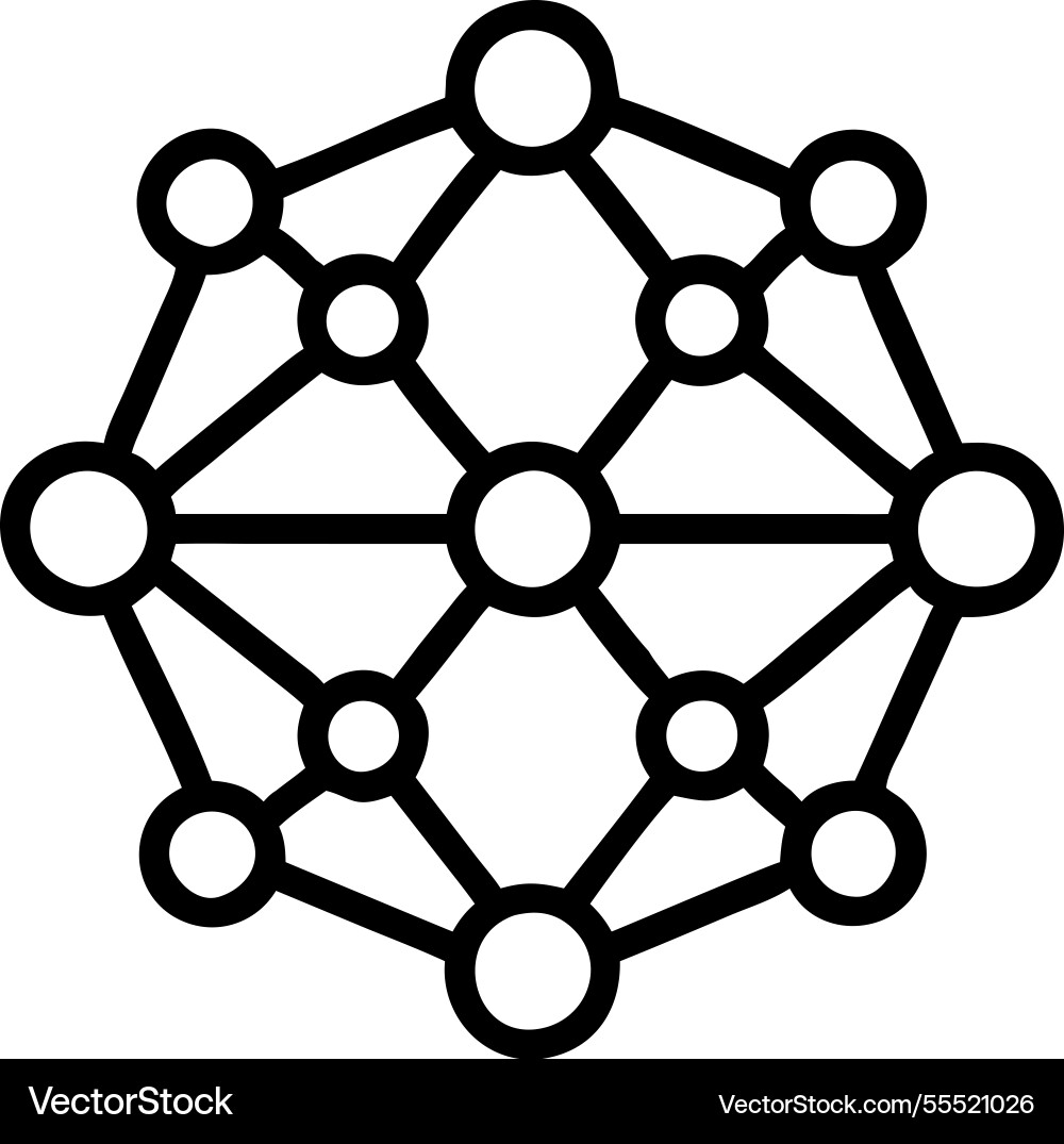 Ai and data cluster network icon vector image