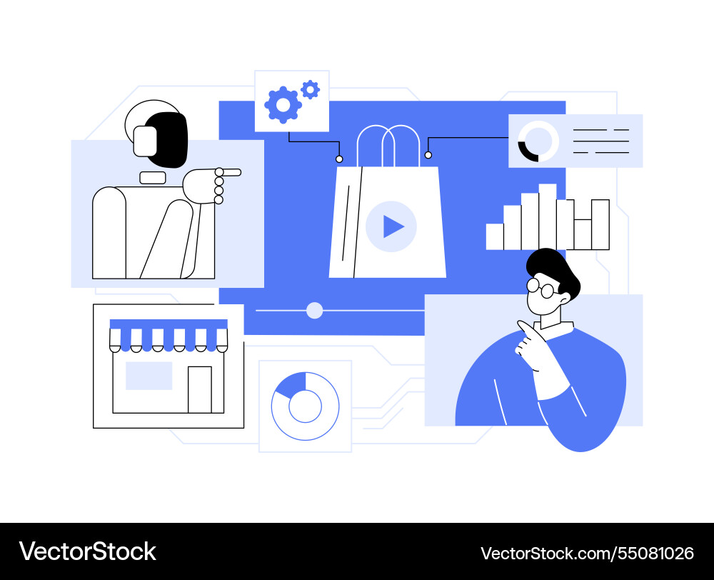 Ai-driven product demos abstract concept Ai-driven product demos abstract concept vector image