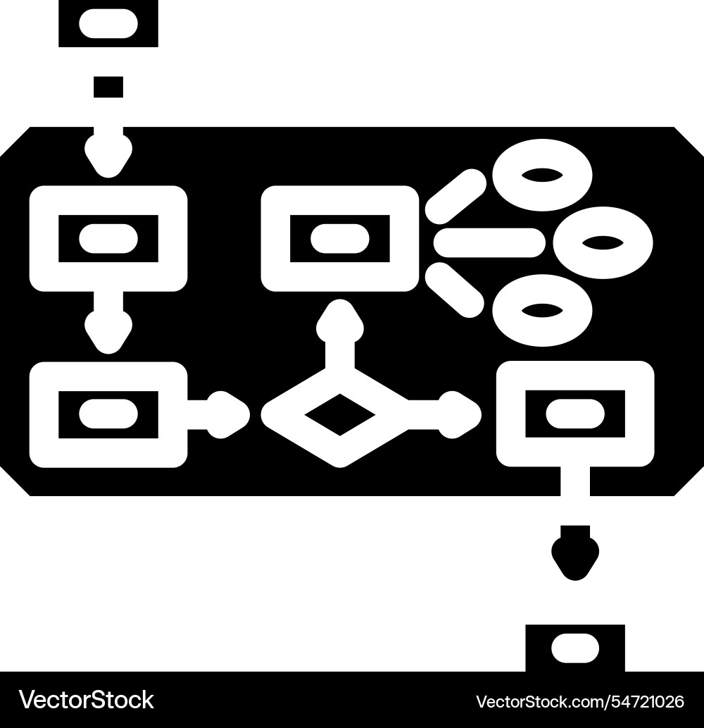 Algorithm big data glyph icon Algorithm big data glyph icon vector image