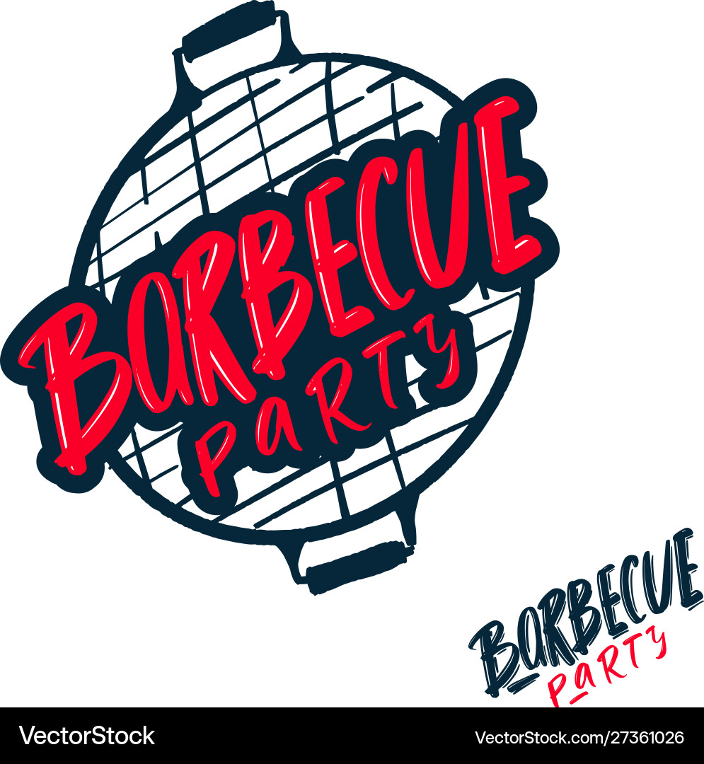 Barbecue party modern brush lettering text logo Barbecue party modern brush lettering text logo vector image