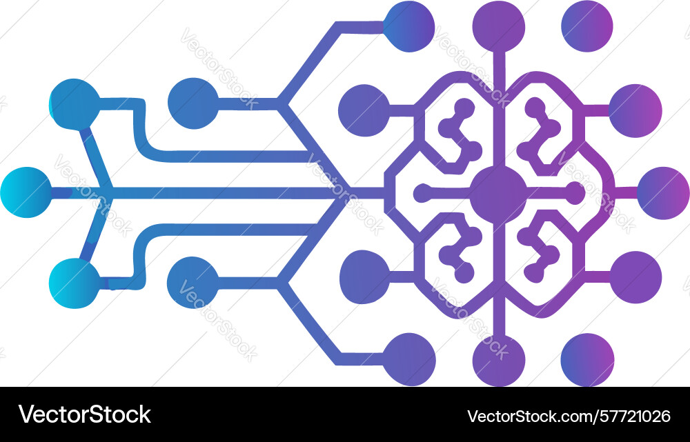 Brain circuitry digital network design vector image