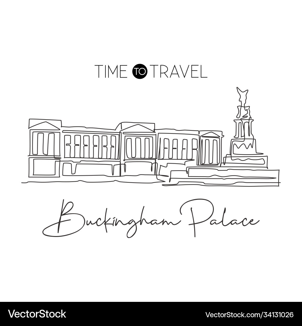 Eine einzelne Linie Zeichnung Buckingham Palast Eine einzelne Linie Zeichnung Buckingham Palast vektorbild