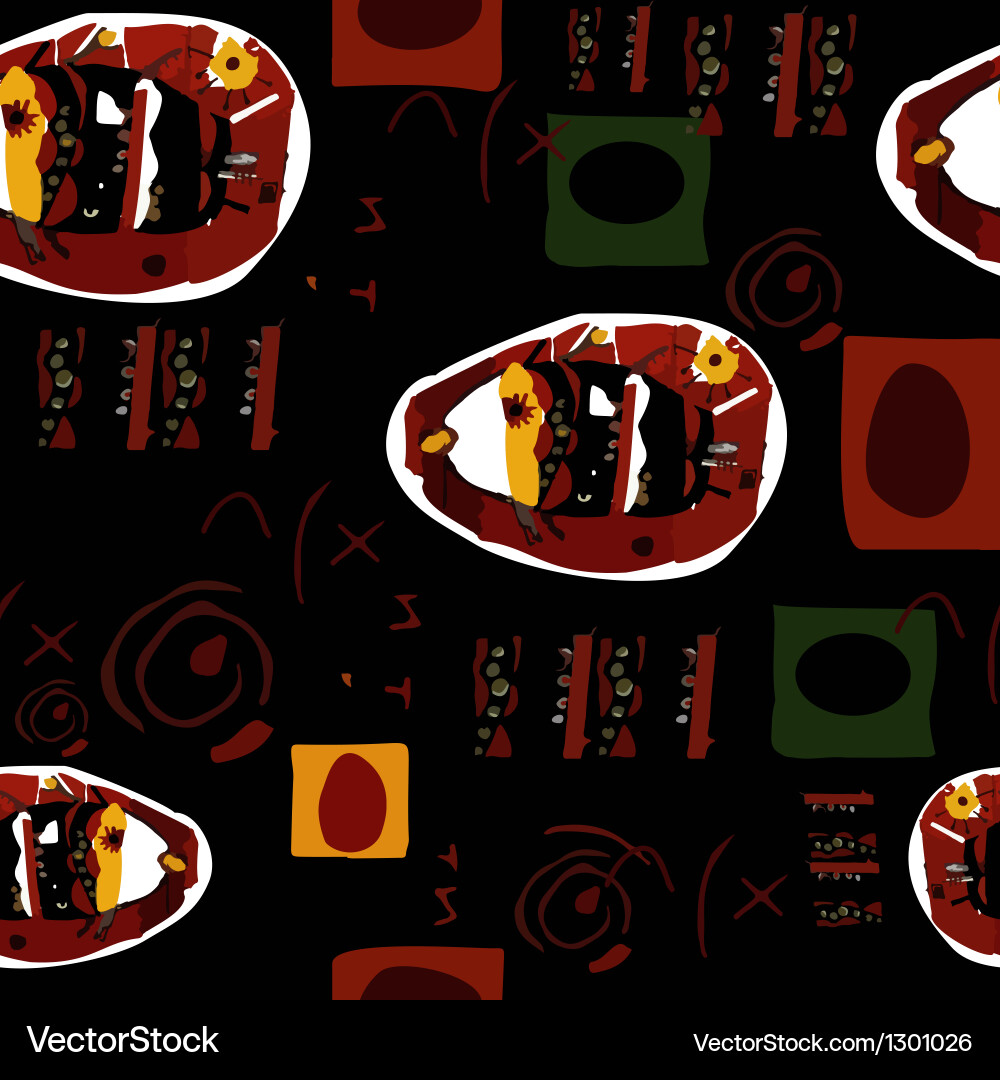 Fish pattern in abstract style vector image