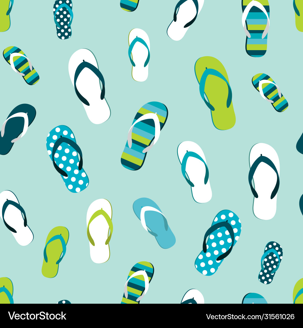 Flip flop color summer pattern seamless repeat Flip flop color summer pattern seamless repeat vector image