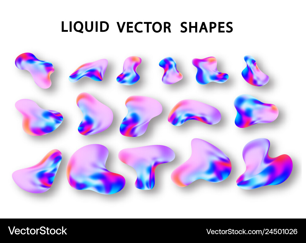 Fluid shape layout isolated template set colorful Fluid shape layout isolated template set colorful Vector Image