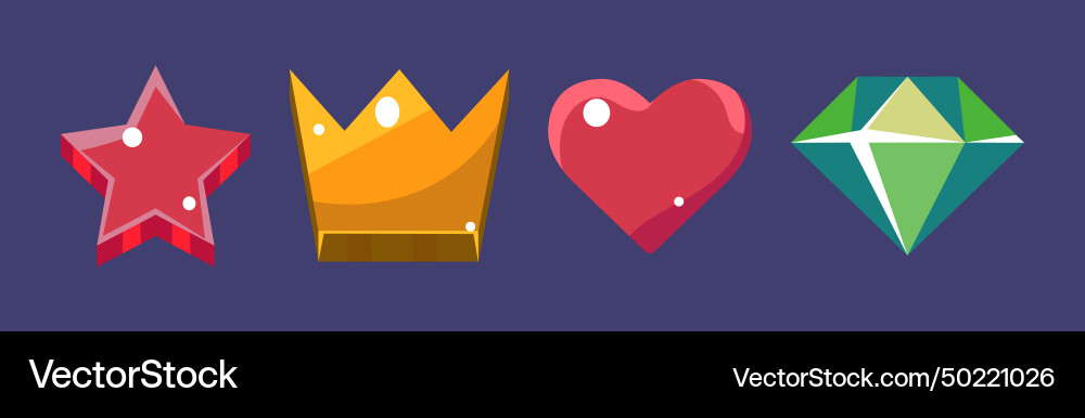 Game icon and glossy ui design element set Vector Image