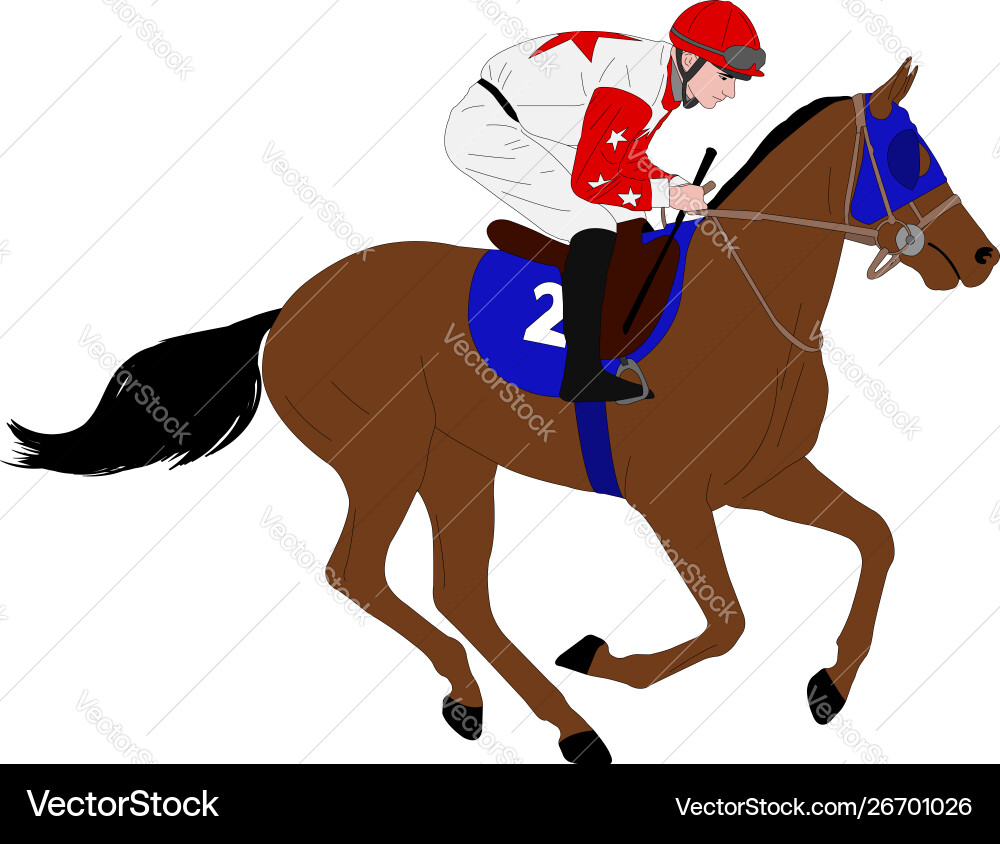 Jockey riding race horse 7 Jockey riding race horse 7 vector image