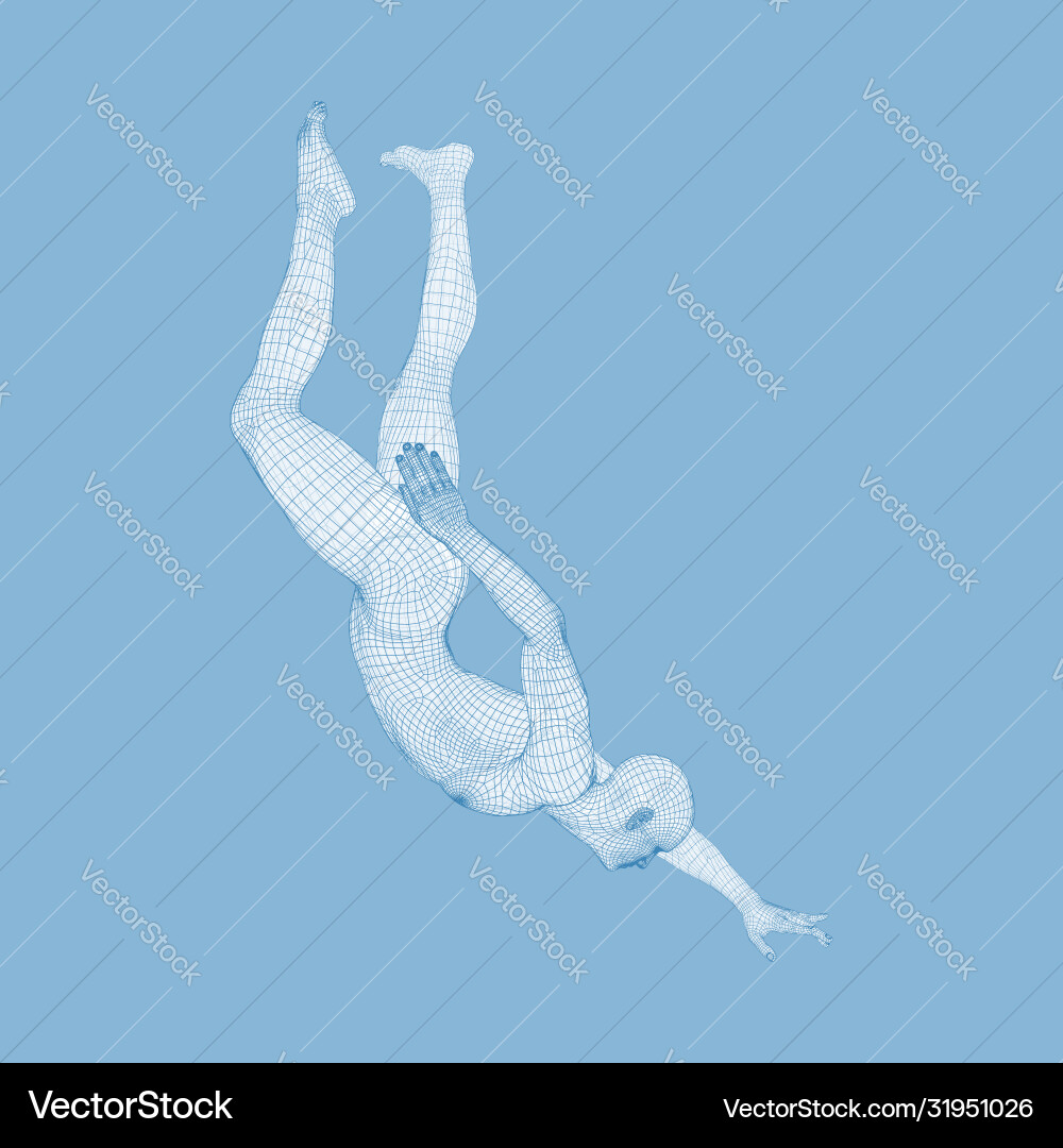 Man falls down from a height fall on jump vector image