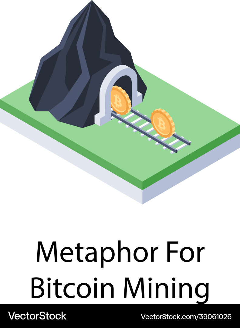 Metaphor bitcoin mining Vector Image