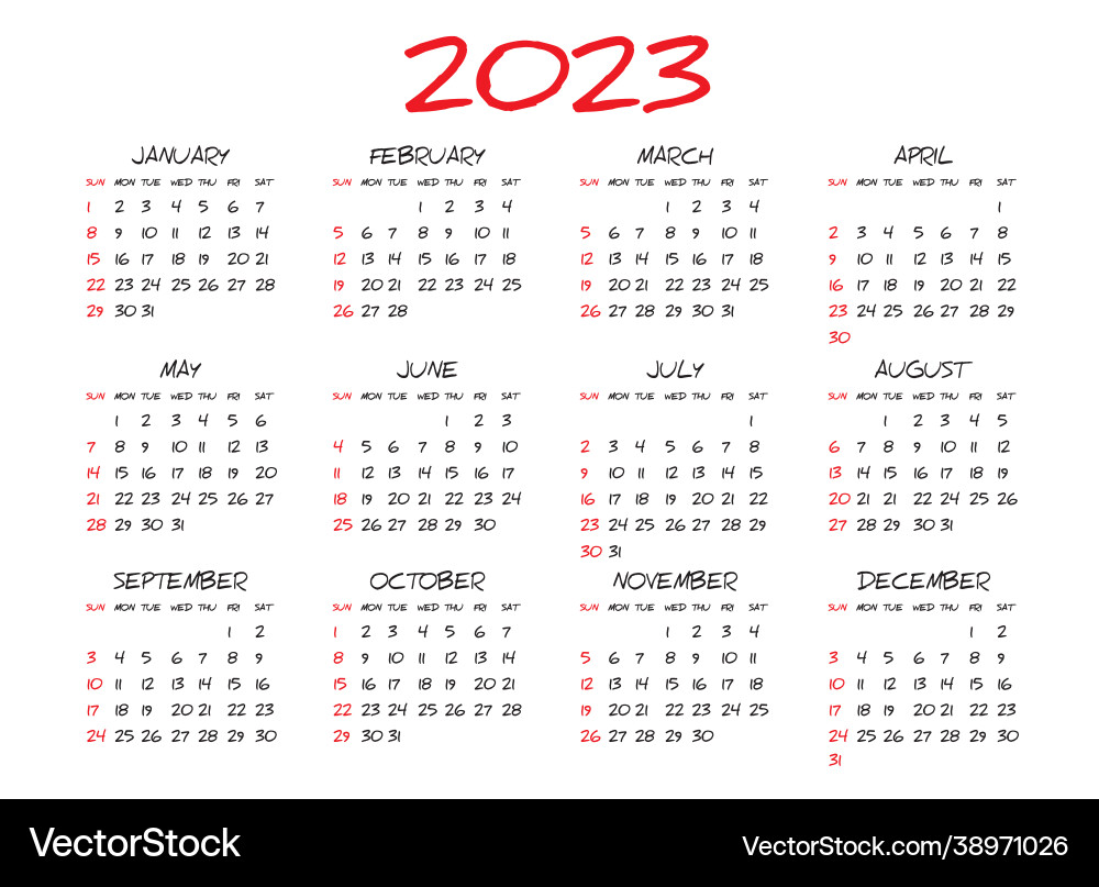 monthly-calendar-template-for-2023-year-royalty-free-vector