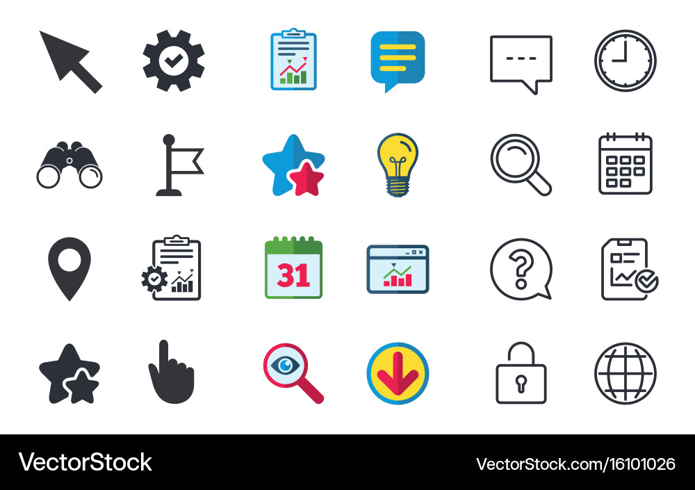 Mouse cursor icon hand or flag pointer symbols vector image