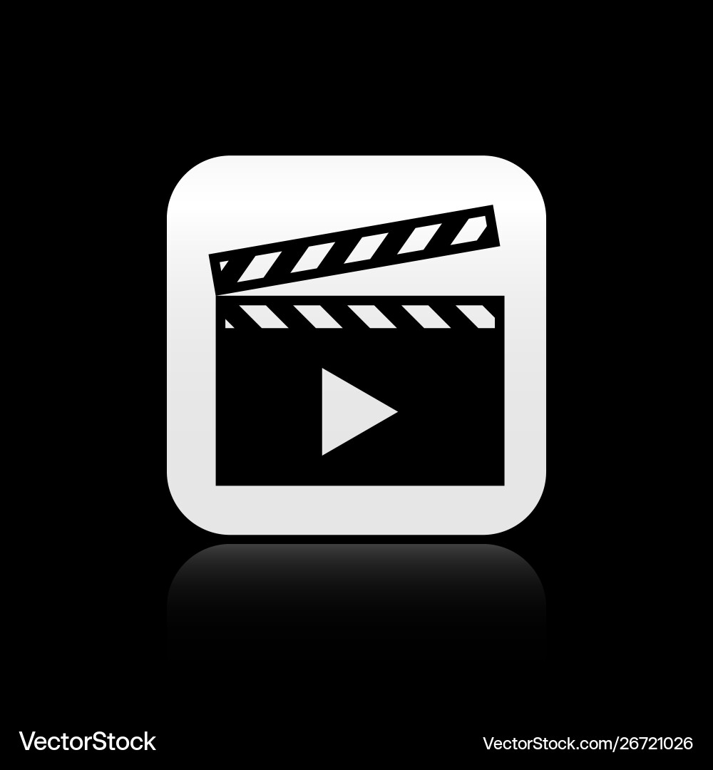 Schwarz Film clapper Ikone isoliert auf Vektorbild