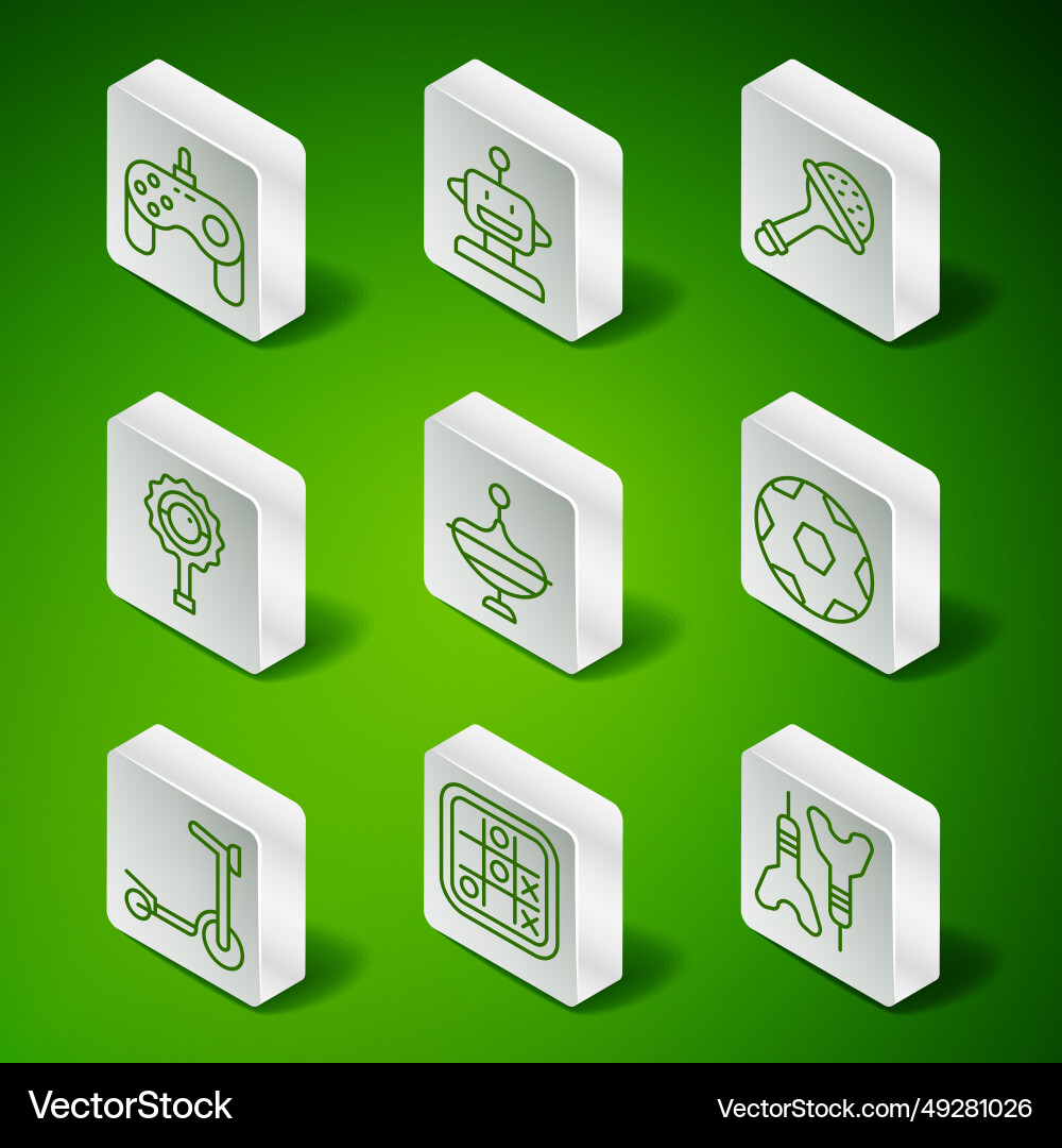 Set line dart arrow tic tac toe game gamepad Vector Image