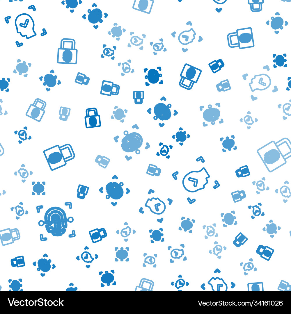 Set line fingerprint face recognition Set line fingerprint face recognition vector image