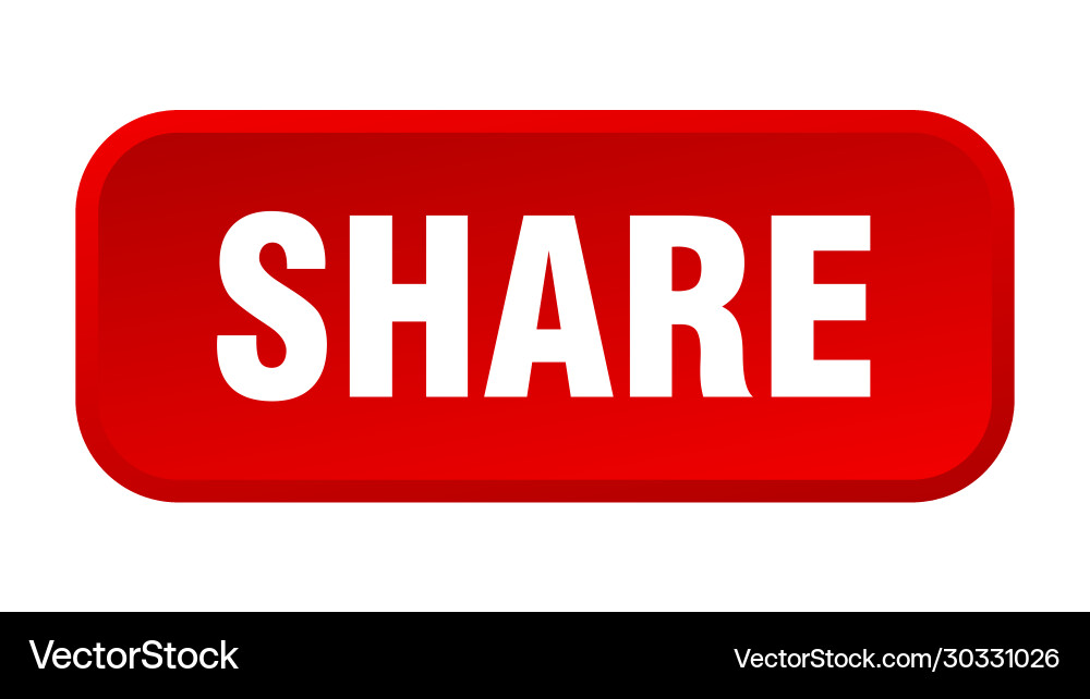 Share button square 3d push vector image