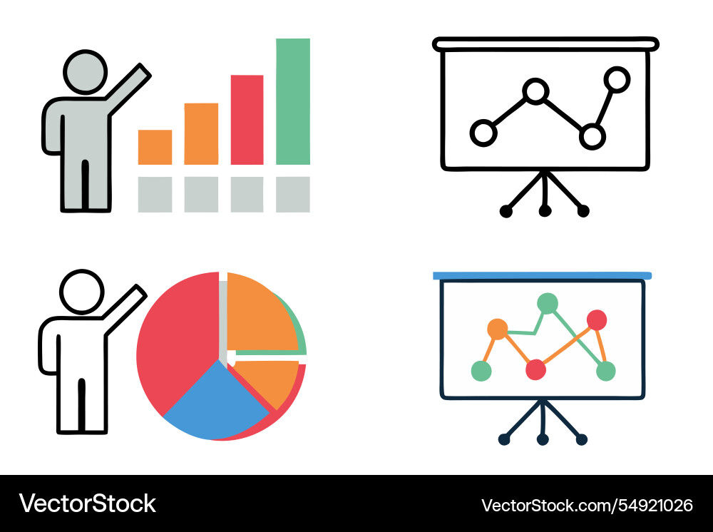 Simple line and filled style interactive data Simple line and filled style interactive data vector image