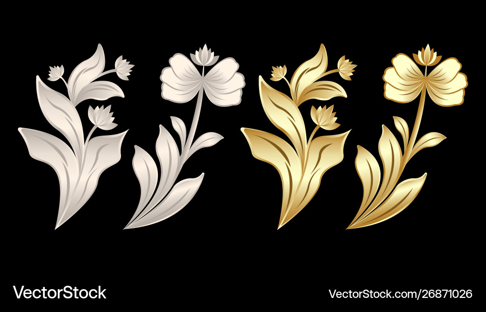 Stucco Floral Ornament Pattern Vector Image