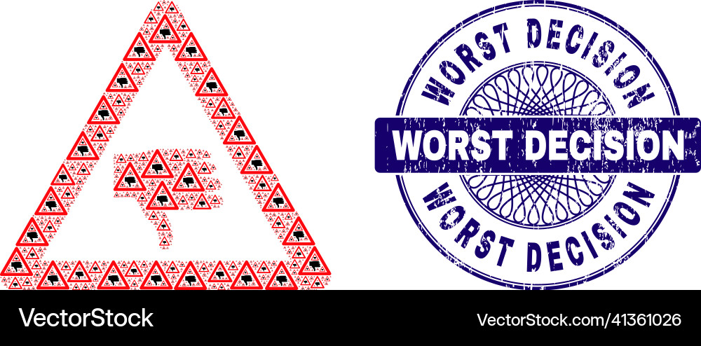 Thumb down warning recursive mosaic Thumb down warning recursive mosaic Vector Image