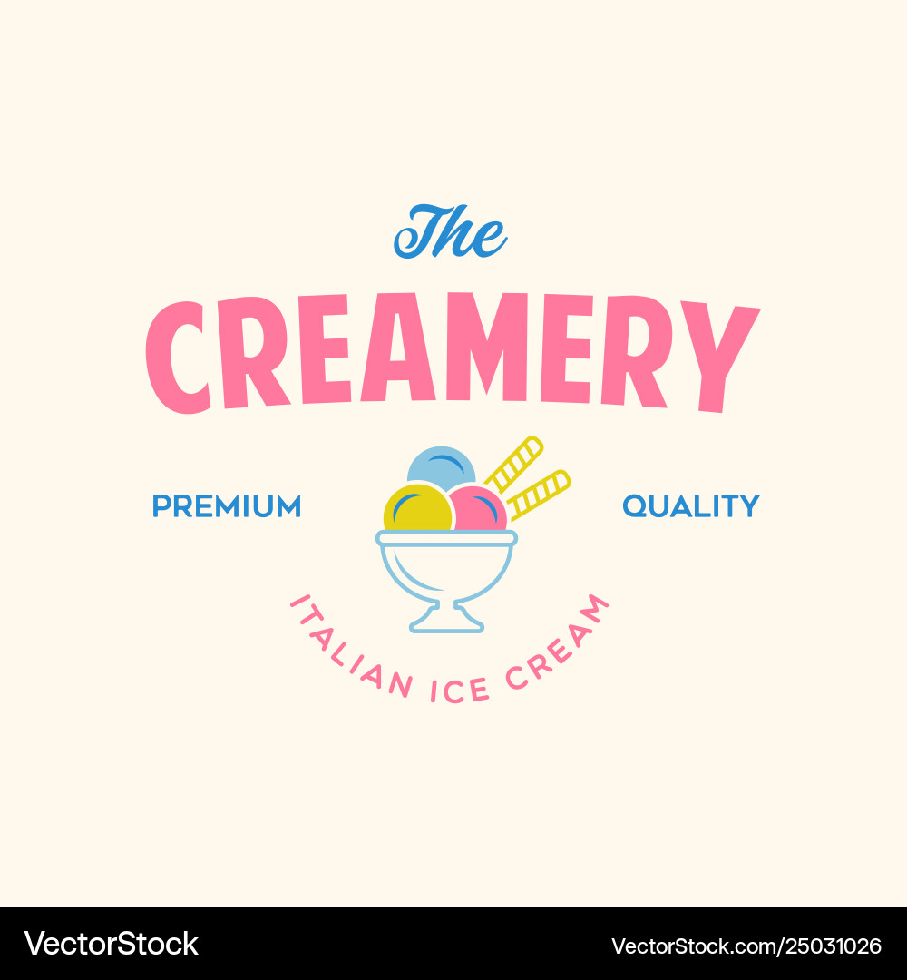 Vintage ice cream shop logo badge and label Vintage ice cream shop logo badge and label vector image