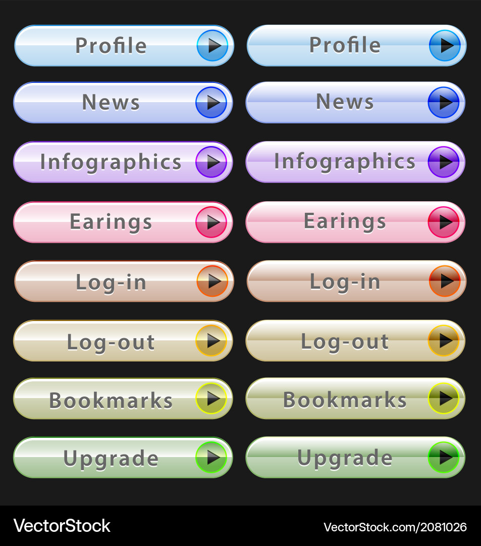 Web design buttons collection Vector Image