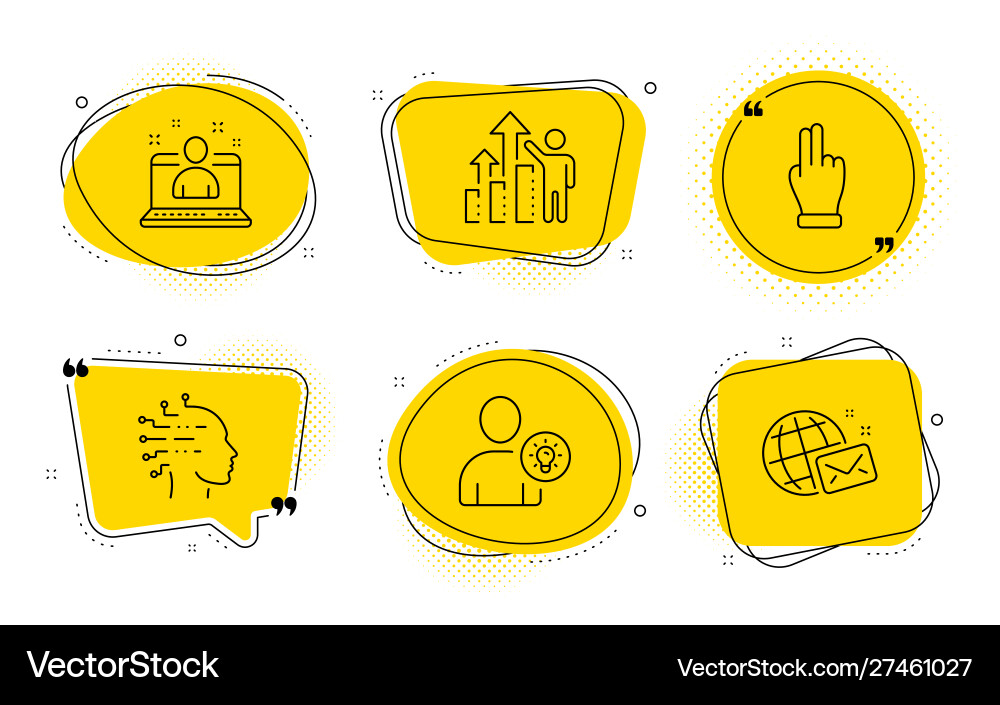 Artificial intelligence click hand and employee Artificial intelligence click hand and employee vector image