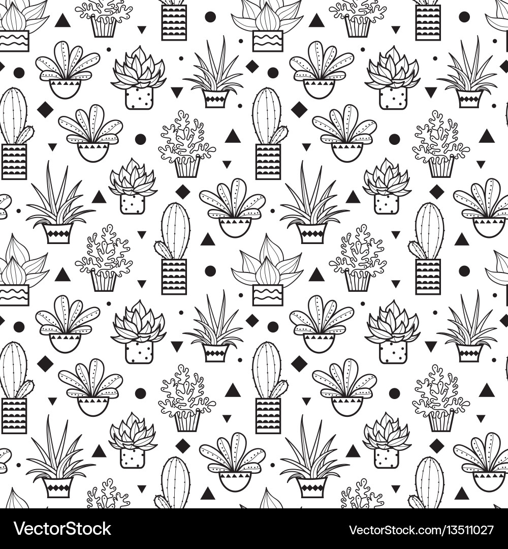 Black seamless repeat pattern with growing Black seamless repeat pattern with growing vector image