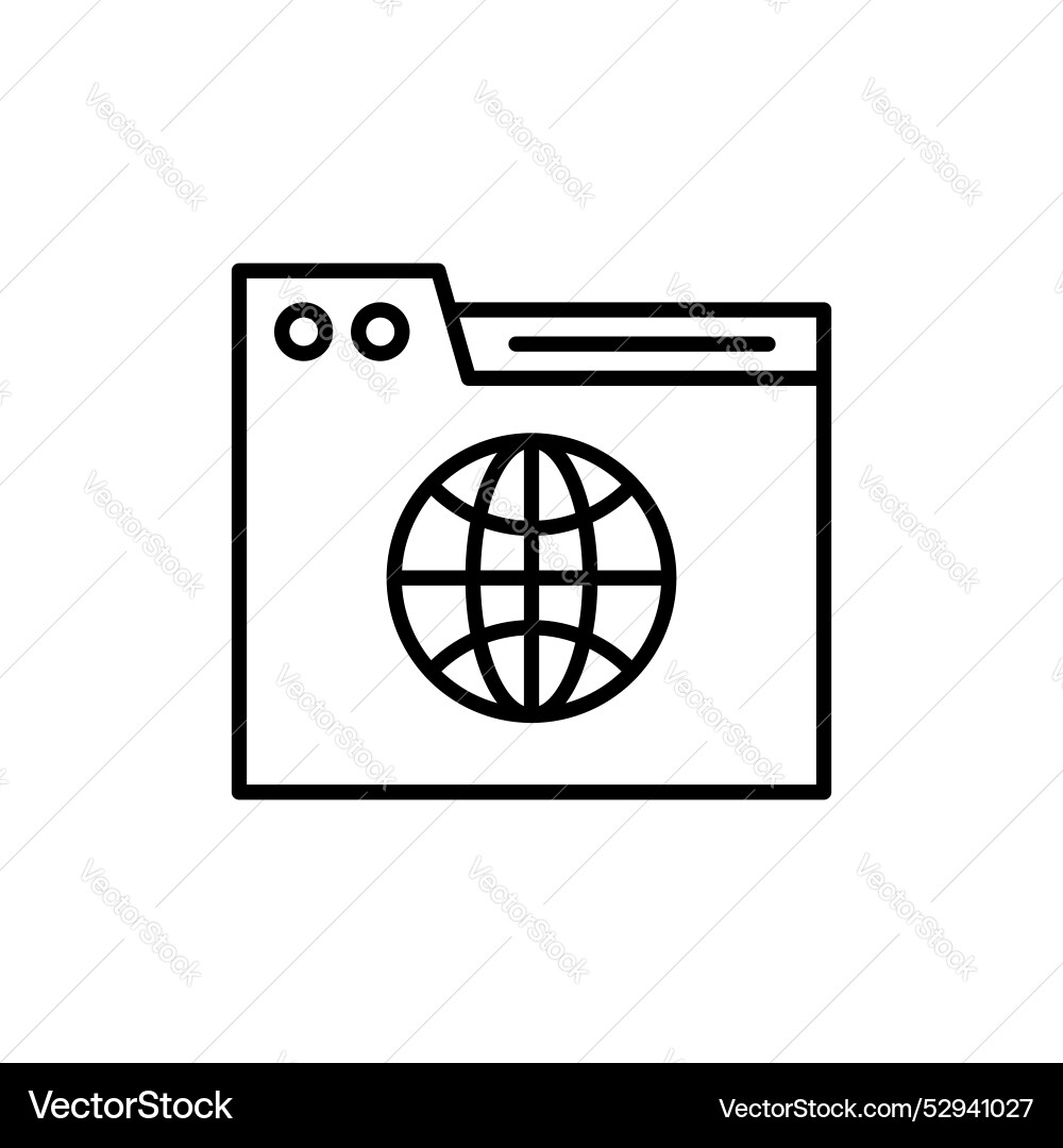 Browser icon set visit website webpage symbol Vector Image