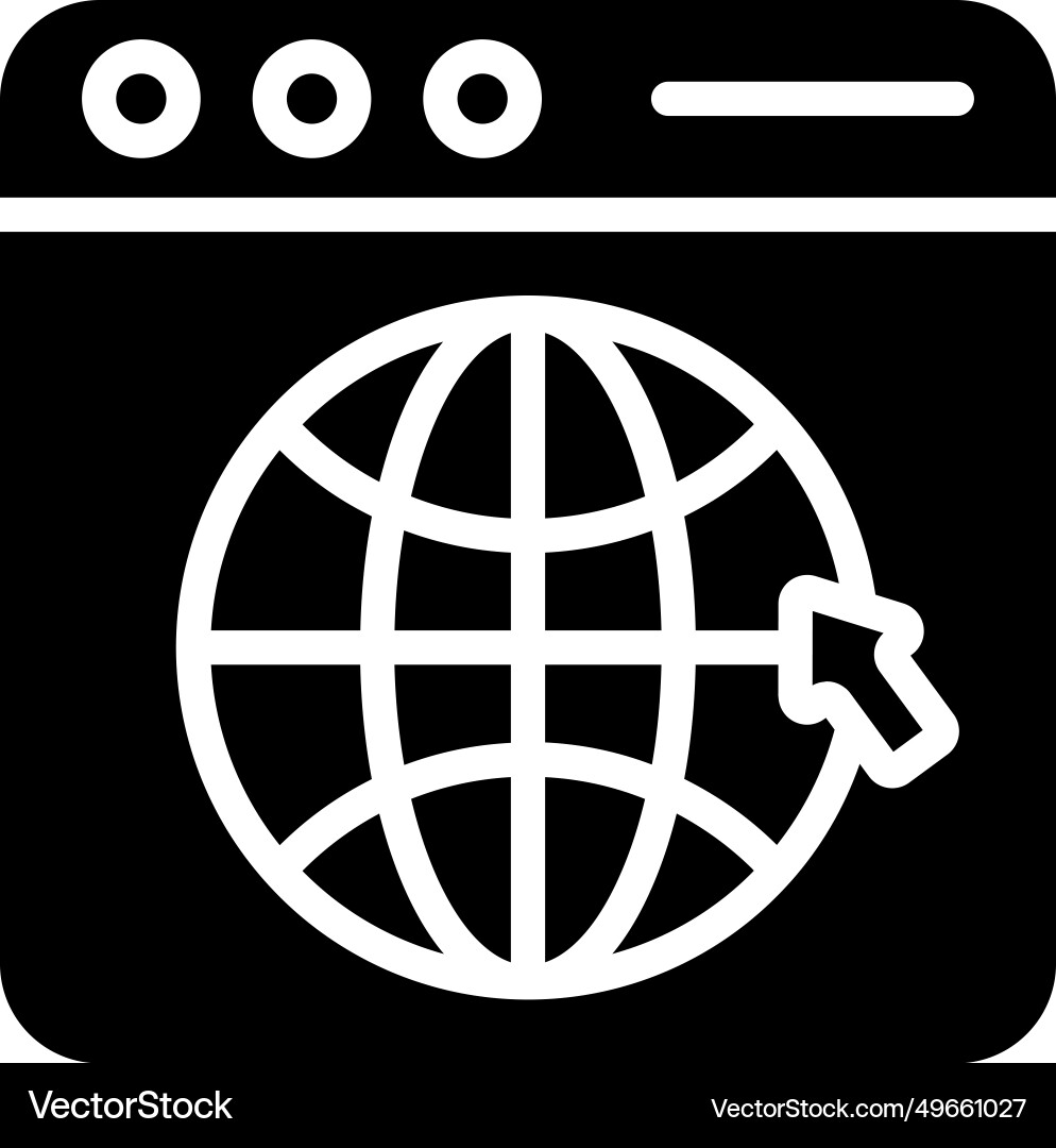 Browser solid icon design b vector image