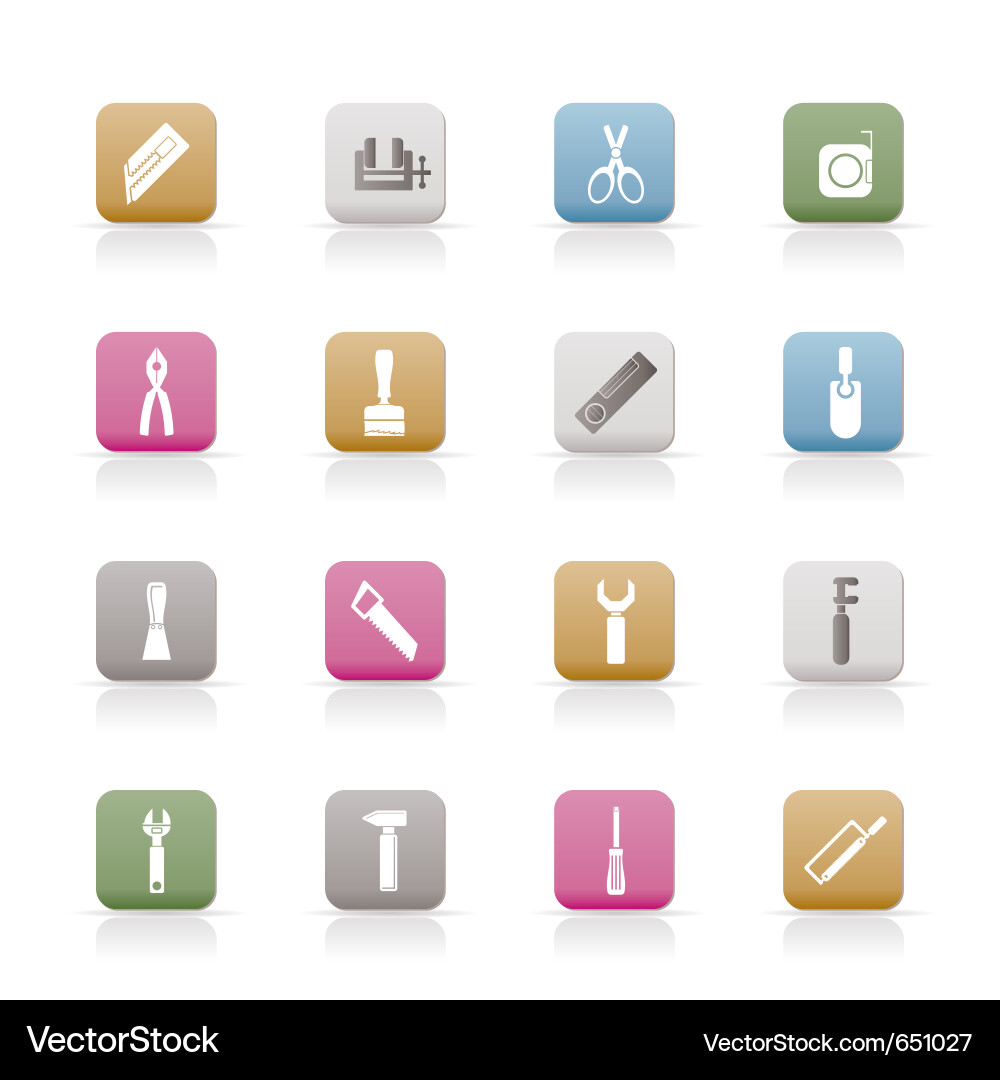 Building and construction tools icons vector image