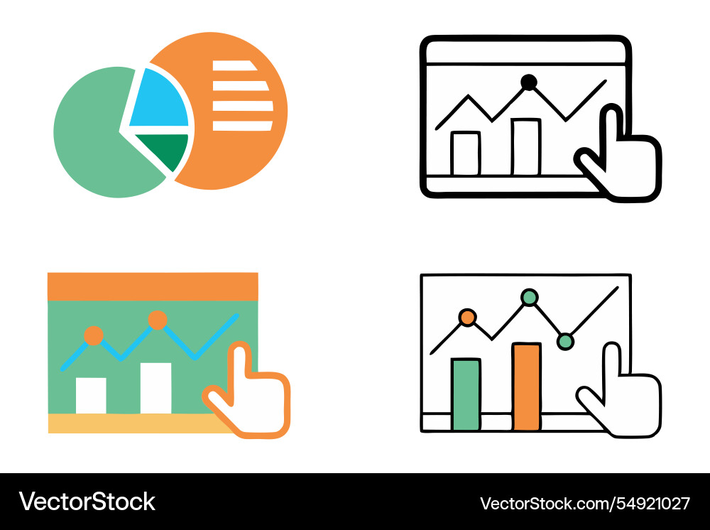 Collection of data representation icons featuring Collection of data representation icons featuring vector image