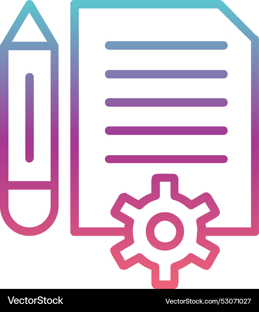 Contract line gradient design vector image