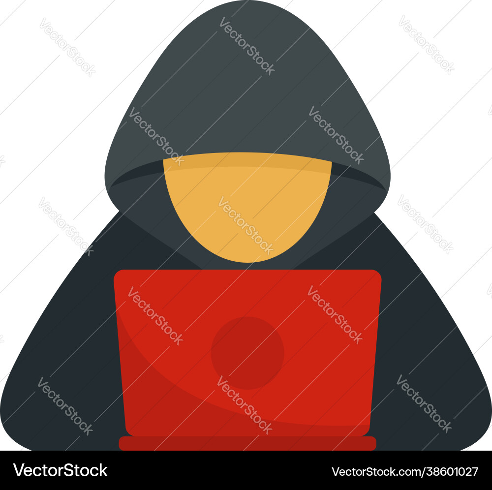 Cyber hacker icon flat isolated Cyber hacker icon flat isolated vector image
