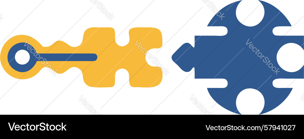Data Security Puzzle Key Vector Image