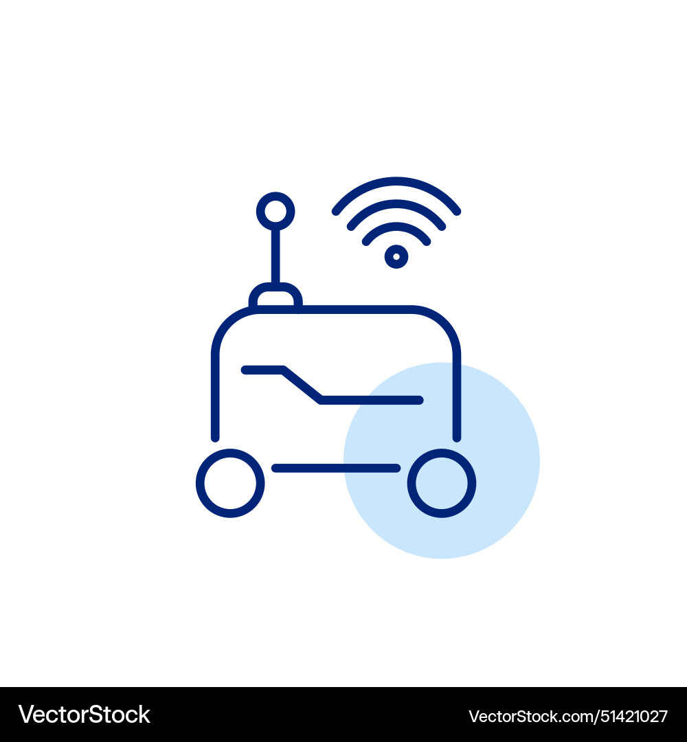 Delivery wheeled robot and wifi autonomous last Vector Image